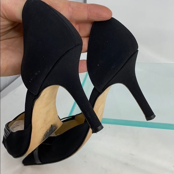 Ellen Tracy 8B Crepe Patent Leather D’Orsay Heels - Picture 9 of 10